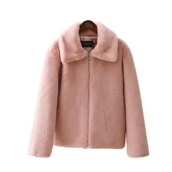 

Faux Fur Coat 2018 Korean Version Of The Fox Fur Lapel Coat Warm Imitation Rabbit Fur Thick Coat Short Women's Clothing