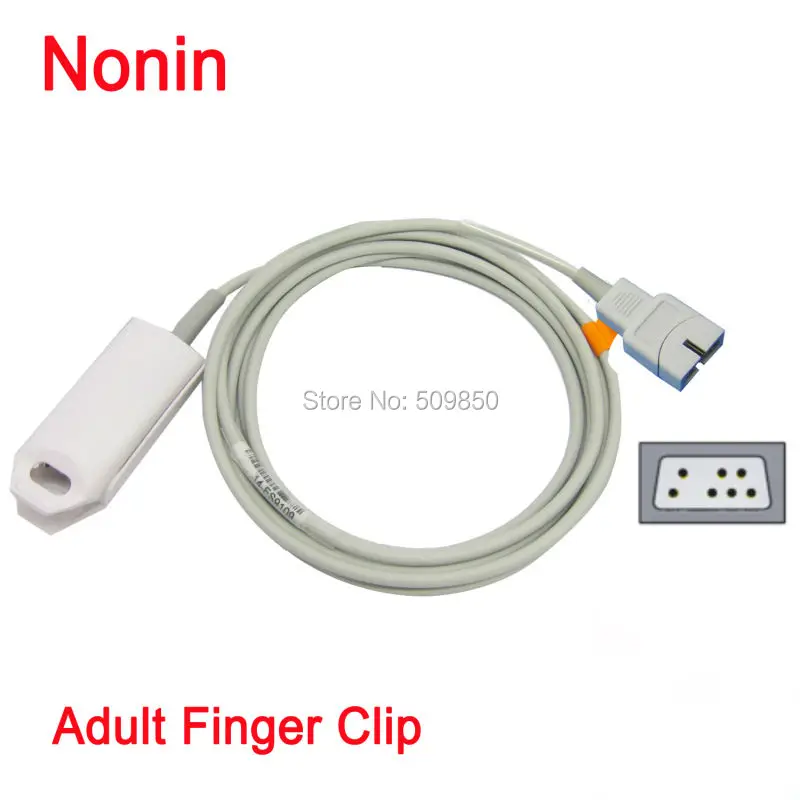 

Compatible Nonin 8500 8600 8700 8800 long cable reusable Pulse Oximeter Probe spo2 sensor awt adult finger clip sensor probe