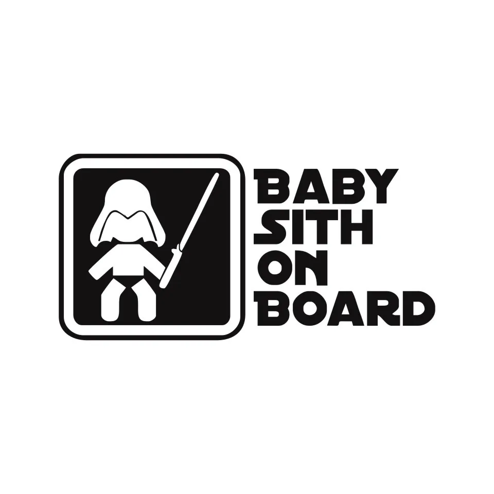 BABY SITH ON BOARD Star War Car Styling Decal Creative Vinyl Car Sticker Black Silver Laser Motorcycle Wall Stickers 19.19 (5)