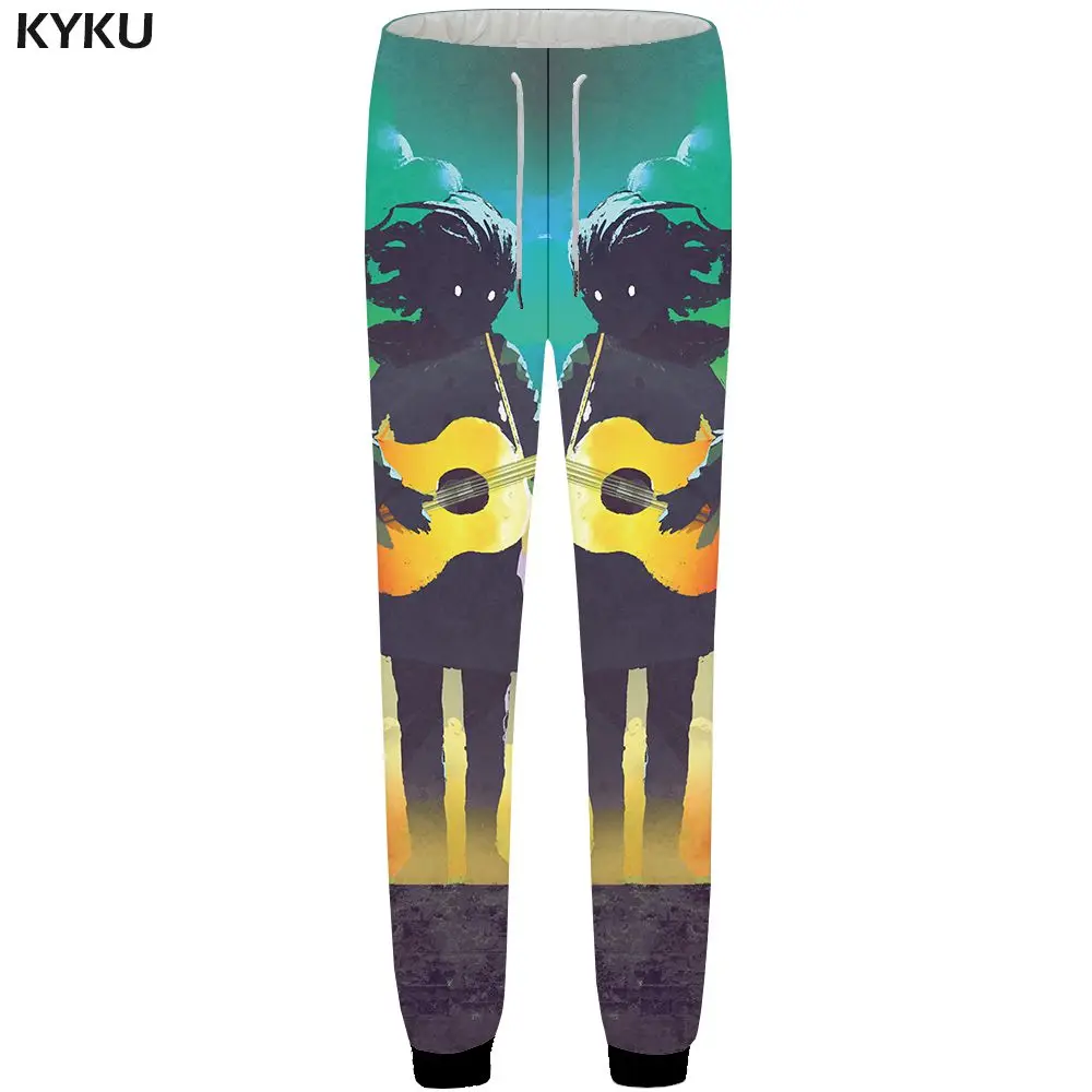 KYKU бренд музыка спортивные штаны Мужские штаны с рисунком Jogger живопись красочные 3d печать брюки мешковатые Бодибилдинг Фитнес мужские брюки - Цвет: Mens Pants 18