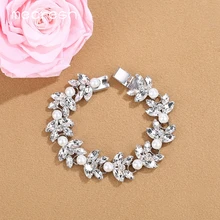 Mecresh свадебный браслет в виде листьев маркизы для женщин, искусственное жемчужное звено, браслеты на цепочке, свадебные аксессуары MSL372