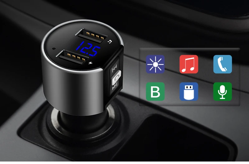 Автомобильный беспроводной fm-передатчик Bluetooth Handsfree автомобильный комплект Aux модулятор 3.4A двойное USB зарядное устройство вольтметр SD USB lcd автомобильные аксессуары