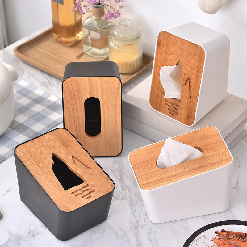 

New Vertical Household Bedroom Tissue Paper Box Wood Box Living Room Table Wipes Container Car Tissue Holder Tiss Rollpaperue