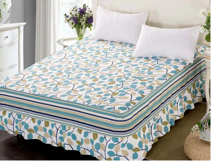 Twin full queen king size with elastic band bed skirt Cotton Bedspreads Non-slip mattress cover bedding 1.2m 1.5m 1.8m 2.0m bed