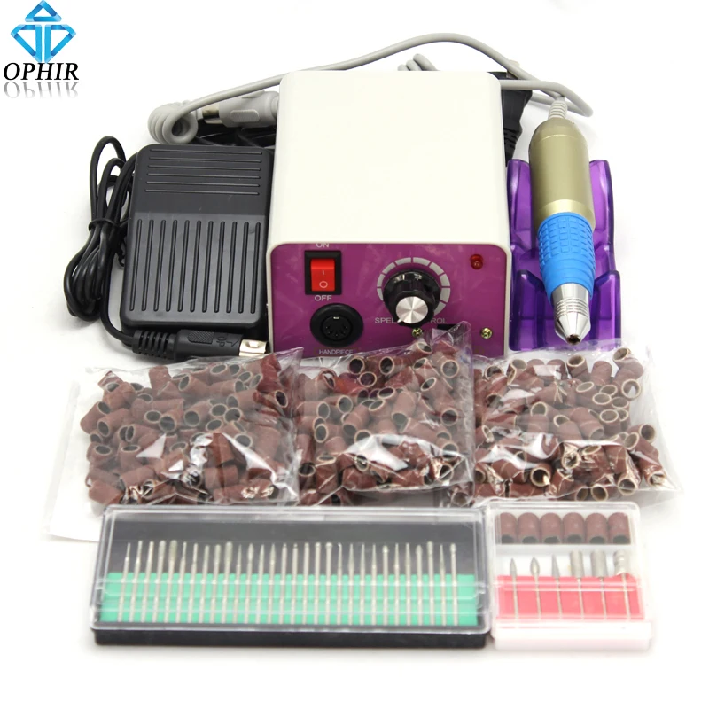 

OPHIR Electric Nail Drill Mahine Manicure Drills Nail Art Tools Salon 80" 120" 180" Sanding Bands Drill Bits#KD140+163+165-167