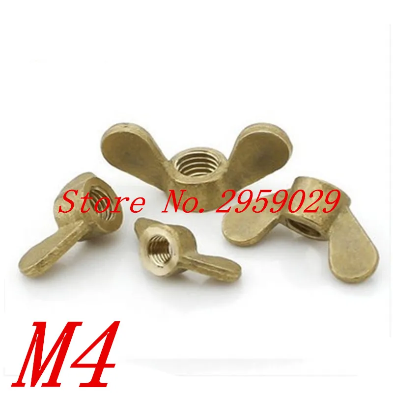 

50PCS m4 Brass Wing Nuts Butterfly Nuts