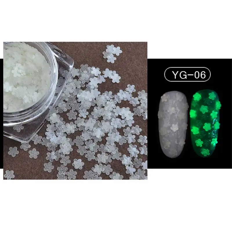 1 коробка ультратонкие неоновые светящиеся блестки украшения для ногтей флуоресцентные хлопья Дизайн Маникюрные аксессуары светится в темноте - Цвет: 06