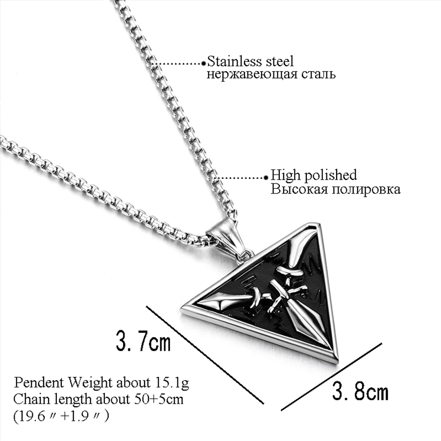 Vintage Trinity Force Symbol Pendant Necklaces Size
