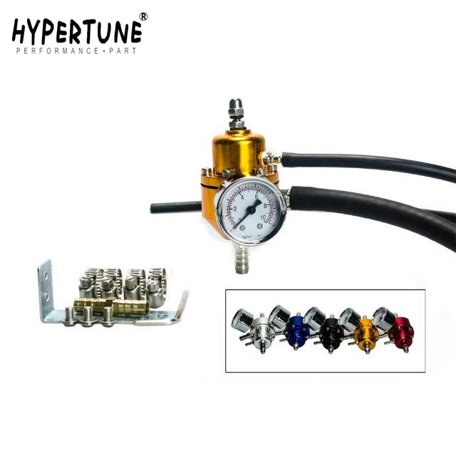 

Hypertune - NEW Universal Adjustable Fuel Pressure Regulator Gauge FPR 1:1 0-140 PSI FPR For Toyota HT7452
