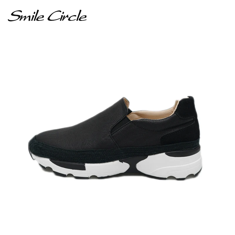 Moda Círculo Planos Punta Nueva blanco De gris Deporte Sonrisa Negro Redonda Las Plataforma A1b015 Mocasines Zapatillas Mujeres Casuales Primavera Zapatos 2018 48PEdq