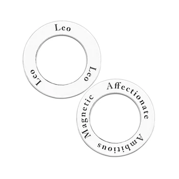 

100 Pcs Wholesale Lots Anti-silver Leo Message Circle Ring Affirmation Charm Jewelry Making Diy