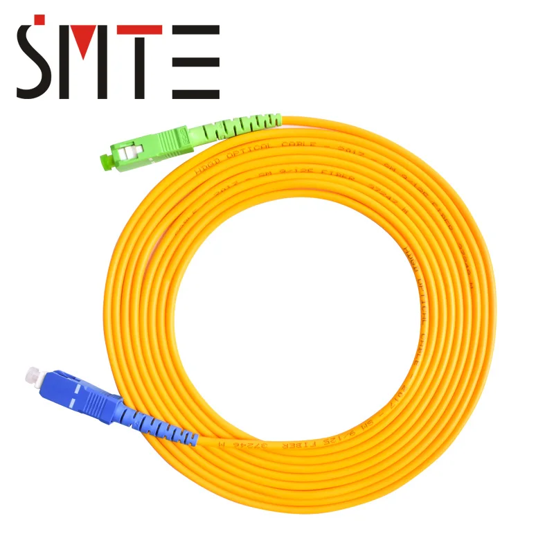 

10pcs/lot SC/UPC to SC/APC 3M single mode FTTH fiber optic patch cord 3.0mm simplex contact for 5 to 20 meters SC to SC