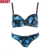 DKERT, сексуальные стринги, женский бюстгальтер, набор, с принтом, однорядный, с пряжкой, бюстгальтер, набор, пуш-ап, чашка ABC, нижнее белье, трусики, набор 75 80 85 90 95