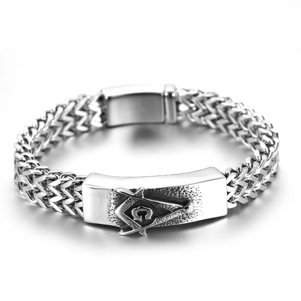 New stainless steel bracelet religious totem Masonic bracelet men