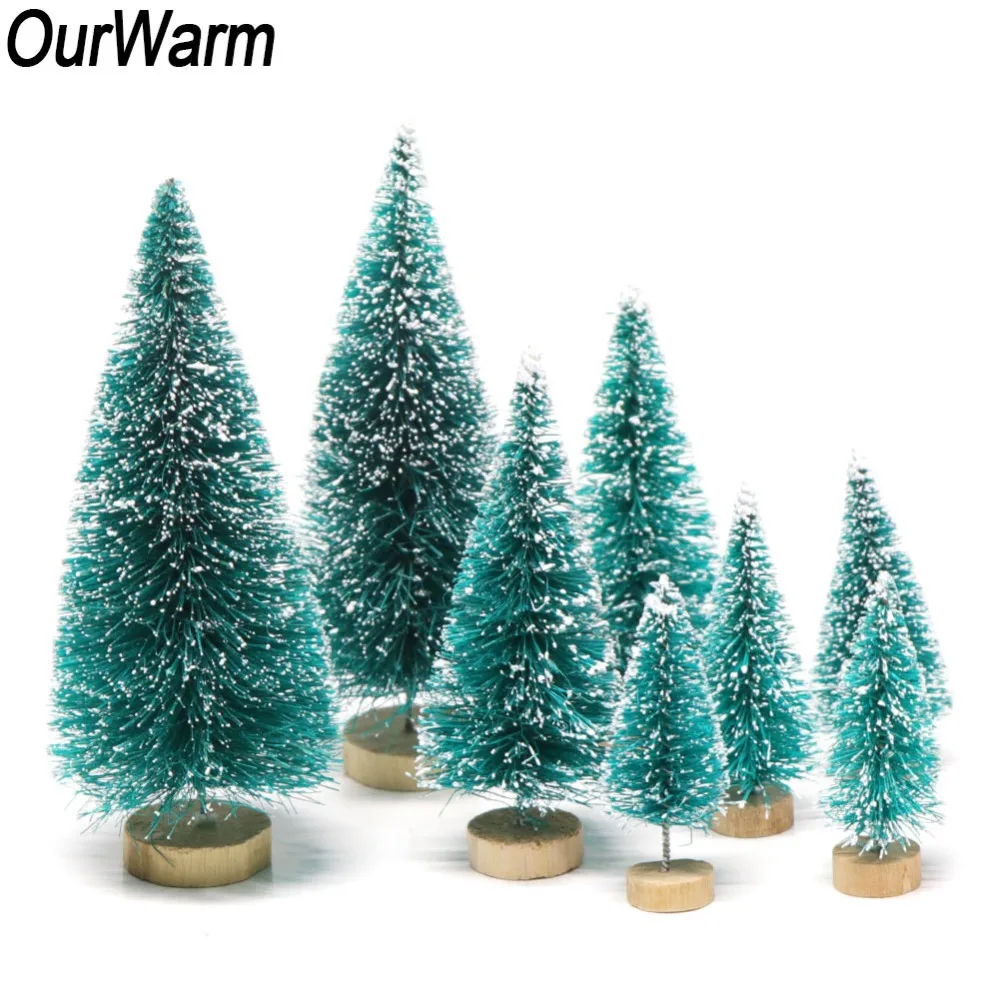 

OurWarm 8pcs Green Mini Christmas Tree Decoration For Home Table Xmas Small Pine Tree Farm Sessions Party Decor Gifts Navidad