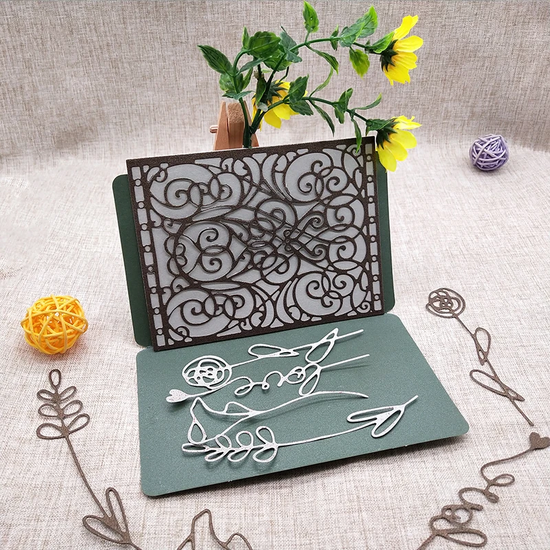 

4pcs flower Metal Cutting Dies Stencils DIY Scrapbooking Stamps Paper Album Decor Cards Decorative Embossing Dies 9*11.9CM