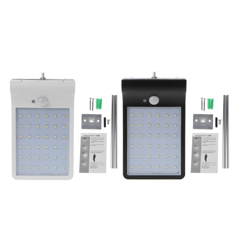 450lm 36LED Solar Light Three Modes Waterproof Outdoor Garden Wall Fence Lamp + Mounting Rodsin