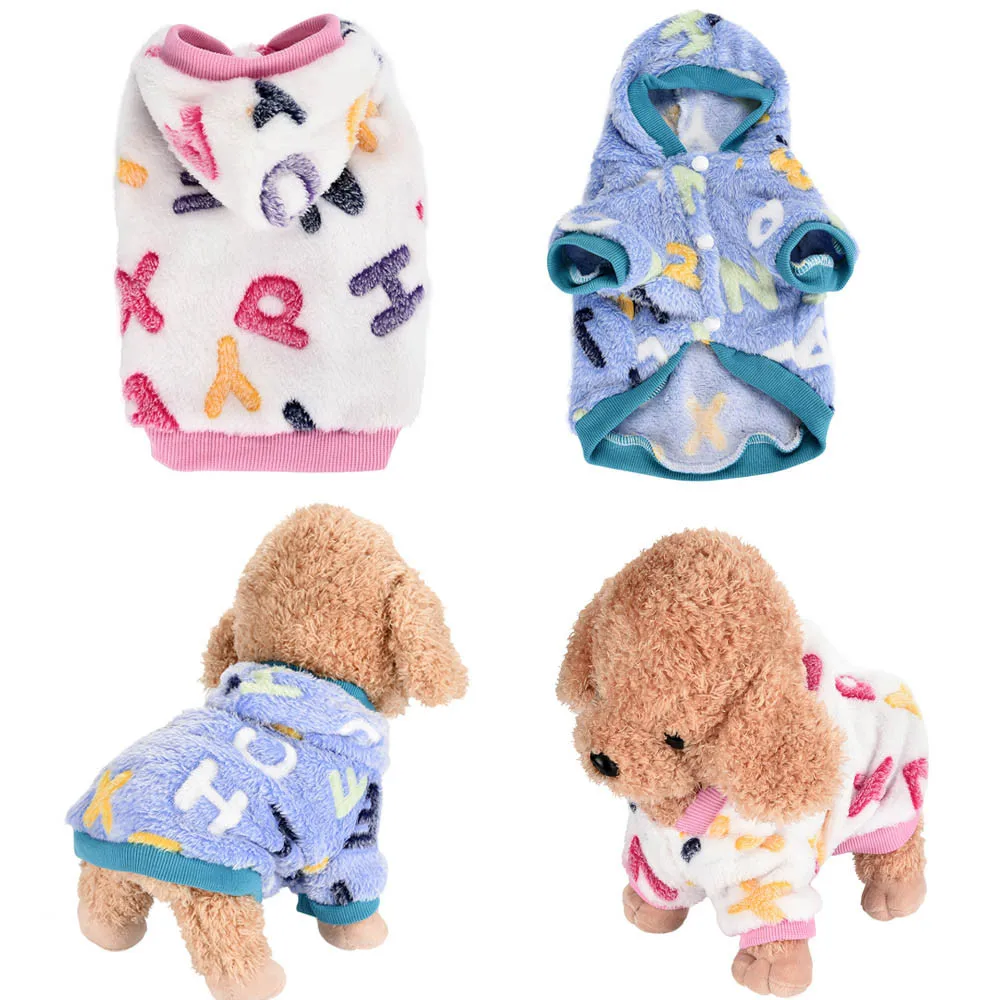 dog clothes Pet Shirt Autumn Warm Fashion Flannel Character Hooded