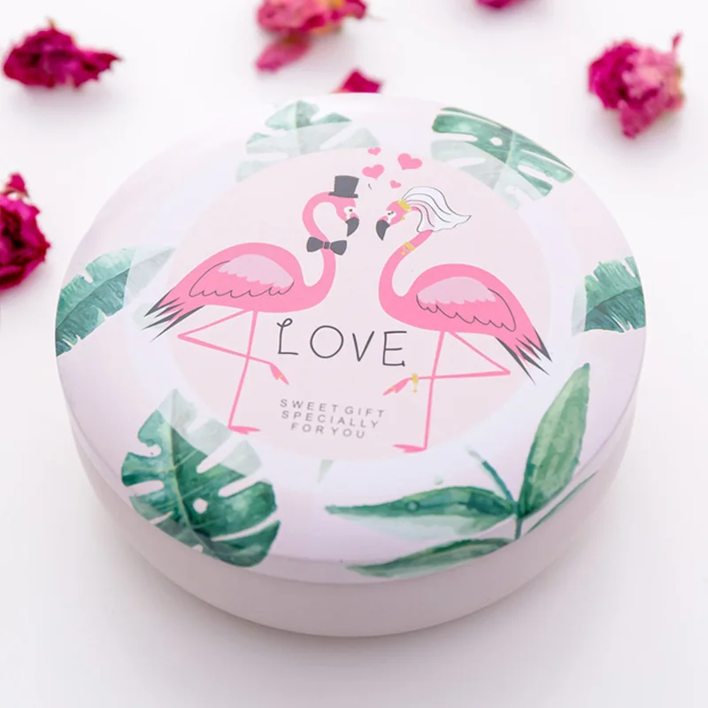 Новый милый мультфильм животных фламинго олень Подарочная коробка круглая форма