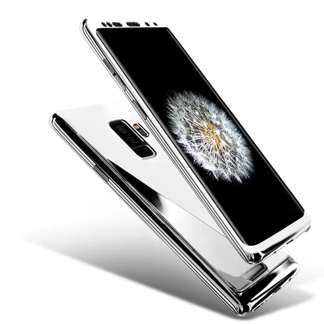 360 градусов покрытие зеркальный чехол для телефона для samsung Galaxy S9 S8 S10 Plus S10E S7 Edge PC жесткая полная крышка для samsung Note 8 9 чехол - Цвет: Silver