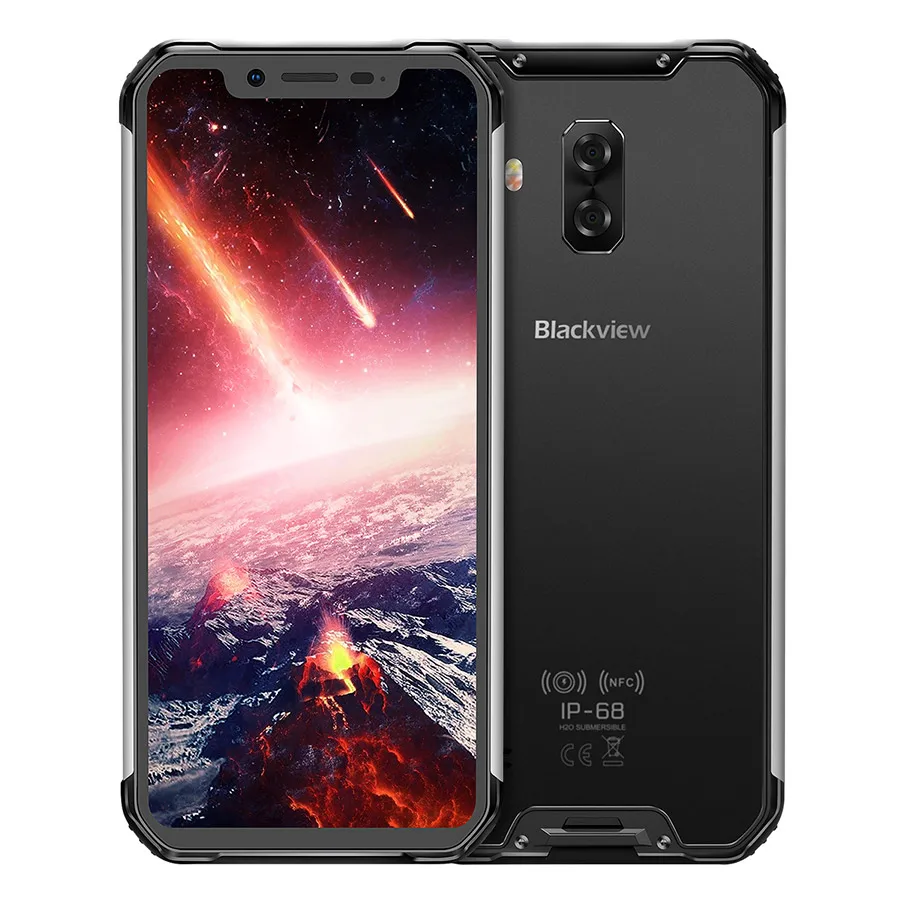 Blackview BV9600 Pro смартфон NFC IP68 водонепроницаемый мобильный телефон AMOLED 5580mAh Android 8,1 Helio P60 6GB+ 128GB 6,2" 19:9 FHD - Цвет: Silver