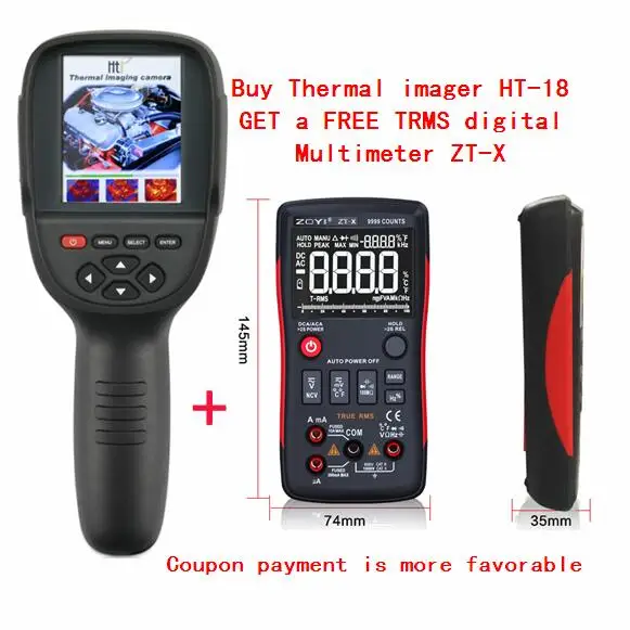 Ручной Термальность Камера Термальность Imager ИК инфракрасный термометр для измерения температуры Температура Термальность изображений инструмент HT-02D HT-18 HT-02 HT-175 - Цвет: HT-18  Free ZT-X