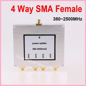 

ZQTMAX 380~2500MHz 4-way SMA Power Divider/Splitter For Mobile phone signal booster 2g 3g 4g repeater or other