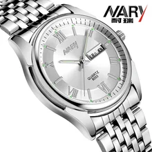 2018 New Men Watch Nary Mens Watches Top Brand Luxury Quartz Date Day Stainless Steel Watch Fashion Business Wrist Watch For Men nary brand blue face watches man watch stainless steel casual japanese quartz wristwatches male clock men s fashion watch