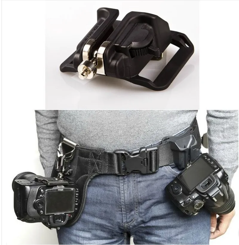 Camera Quick Strap Holster Hanger Waist Belt Buckle Button Mount for