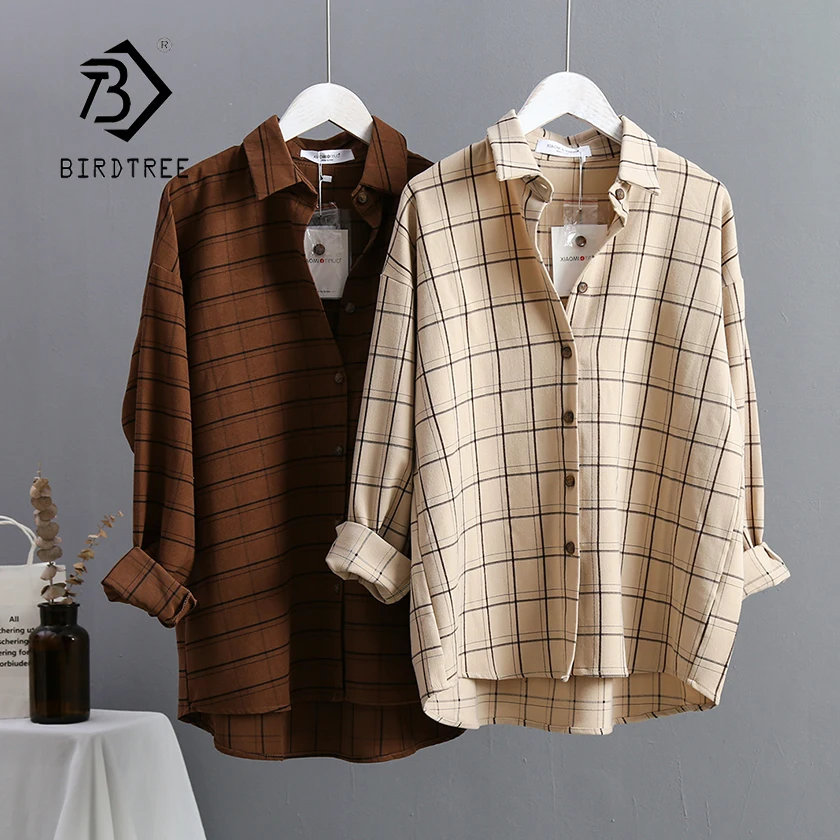 New Arrival Women Plaid Oversize Blouse Batwing Sleeve Front Short Back Long Shirt Turn-Down Collar Casual Top T96601F New Arrival Women Plaid Oversize Blouse Batwing Sleeve Front Short Back Long Shirt Turn-Down Collar Casual Top T96601F