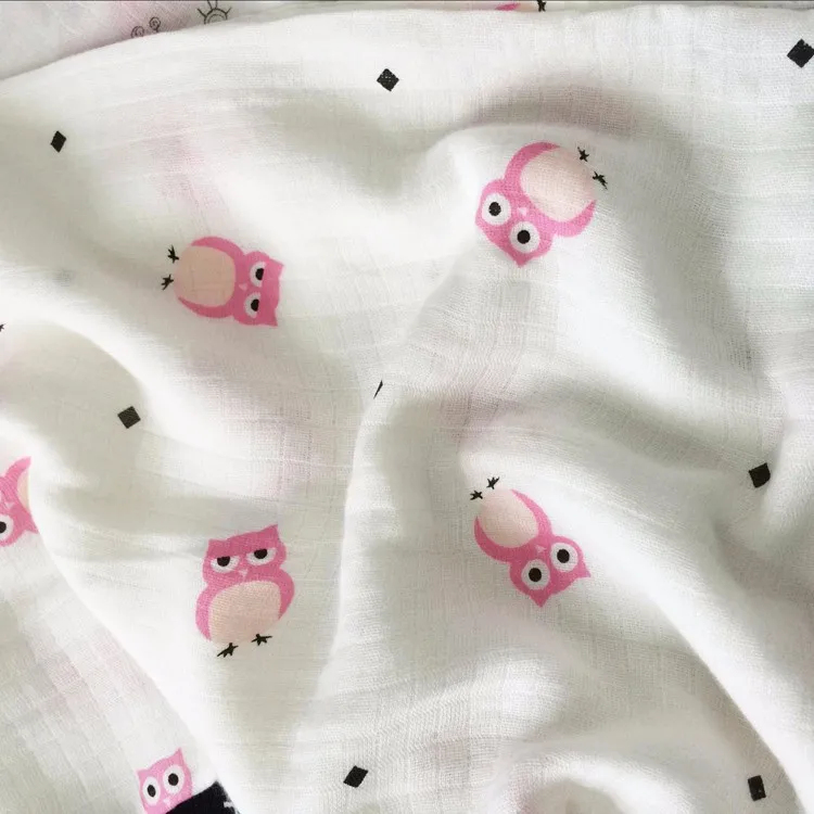 Бамбуковое хлопковое муслиновое Пеленальное Одеяло для новорожденных 120x120 см, милое мягкое детское банное полотенце с животными, банное полотенце