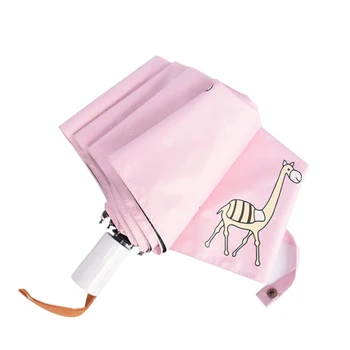 

Automatic Umbrellas Sun Rain Anti-UV Ladies Folding Umbrellas Women Windproof Black Coating Female Parasol Many Pattern Choose