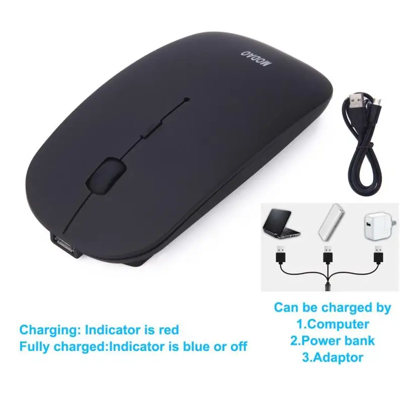 Супер тонкая перезаряжаемая Bluetooth 3,0 Беспроводная мышь Raton для ПК, ноутбука, компьютера, Raton Inalambrico 18Aug3
