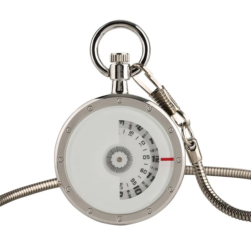 

6 Types New Concept Turntable Dial Quartz Pocket Watch Men Women Fashion Unisex Dress FOB Watch Snake Chain Relojes de bolsillo