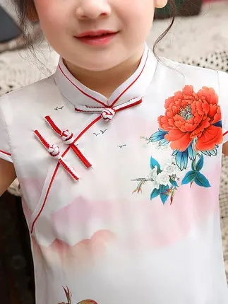 Китайский стиль Cheongsam; Семейные комплекты из полиэстера; невидимая молния; платья для мамы и дочки; Qipao; Рождественский подарок; Z833