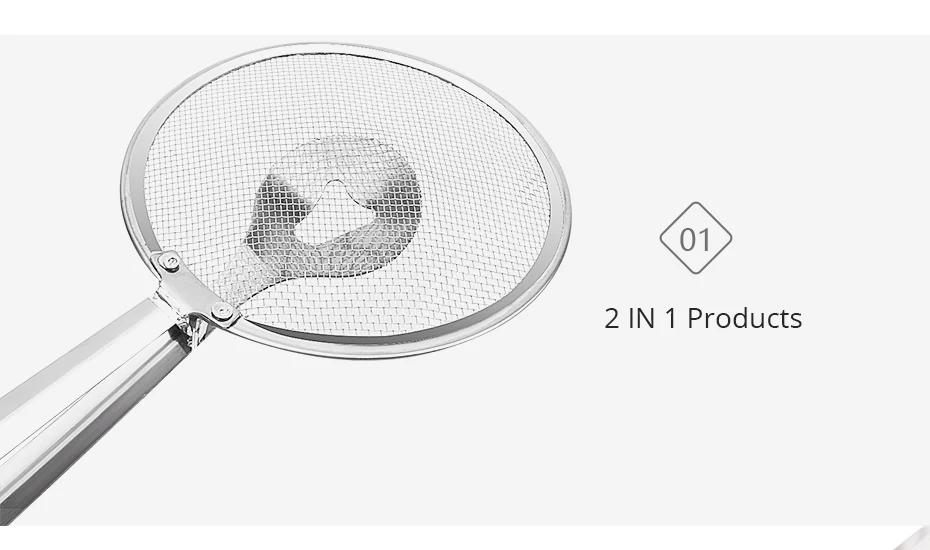 Kitchen Gadgets Tools Stainless Steel Colander oil Strainers Fried Food Filter Spoon with Clip France Fried Tong Mesh Colander