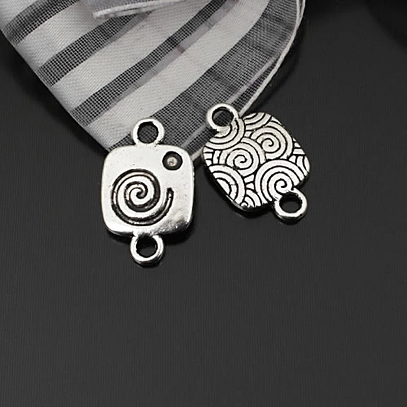 

(23523)30PCS 19x12MM Antique Silver Zinc Alloy 2 Holes Rounded Square Connect Charms Jewelry Findings Accessories