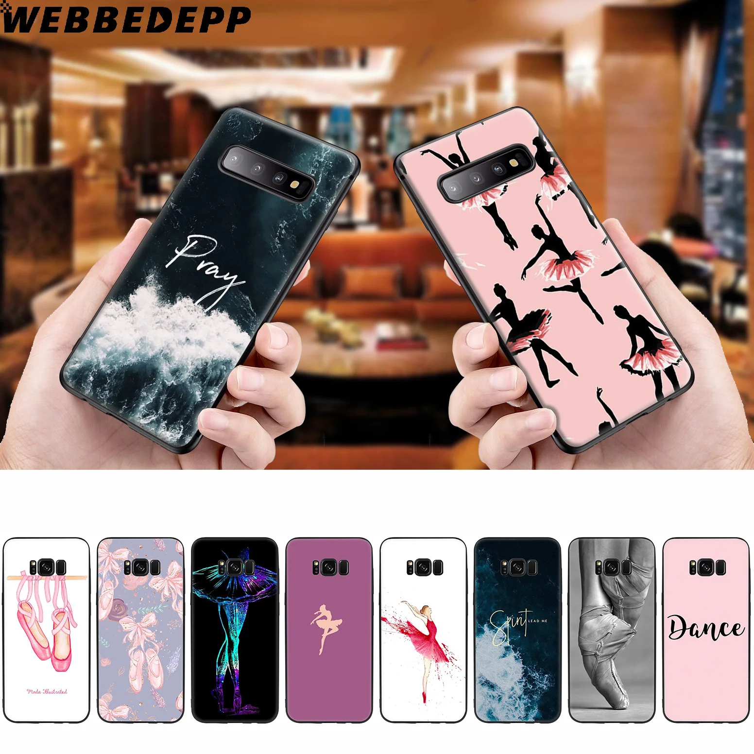 

WEBBEDEPP Ballerina Dance Ballet Soft Case for Samsung Galaxy S10 S10e S9 S8 Plus S7 S6 Edge S9 Plus & J6 2018 Note 10 Plus 9 8