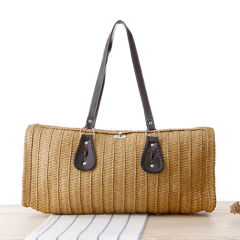 Women's summer seaside beach straw handbag fashion tote travel shoulder