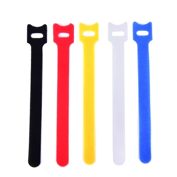 

50pcs Reusable nylon Cable Ties Hook and Loop Cable Tie with Eyelet Hole Cables organizer Hook loop sticky straps