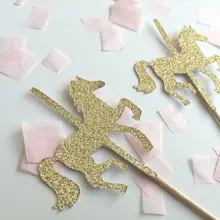 Карусель лошадь Золото Кекс Ботворезы magic Party Decor. выбирает День Рождения свадебные baby shower24pcs