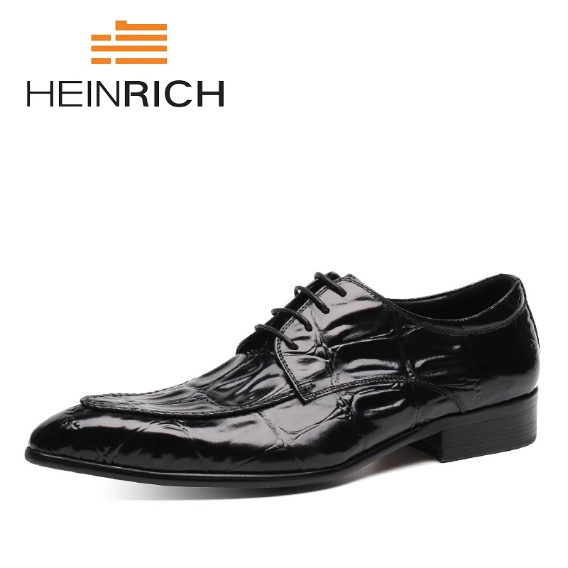 

HEINRICH Luxury Men Dress Shoes Pointed Toe Leather Formal Shoes For Business Wedding Male Shoes Zapatos Formales Hombre