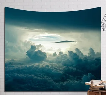 

CAMMITEVER Flying Saucer UFO Cloud Snow Mountain Trees Tapestry Home Bedroom Wall Hanging Decorations Soft Home Wall Art