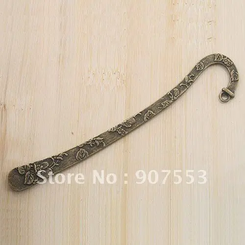 

5pcs antiqued bronze two sides leaf flower pattern charm bookmark G778