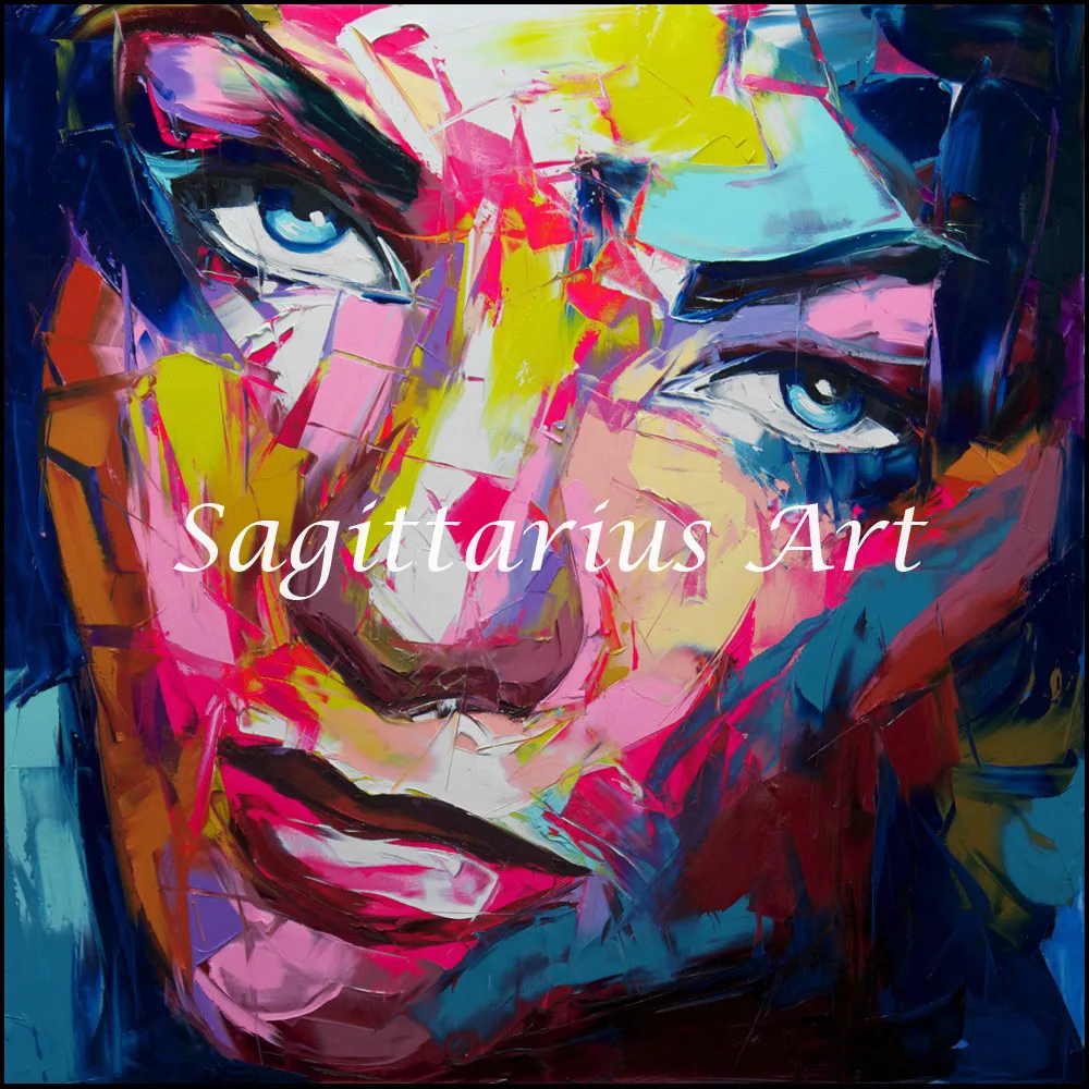 

Francoise Nielly Designer Cool Face Palette knife modern Abstract Hand Painted High quality Oil Painting Canvas Bedroom Fine Art