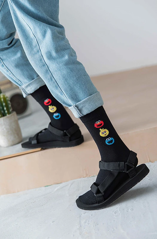 Women's Funny Cartoon Crew Harajuku Hip Hop Street Art Cotton Tube socks Lover's Gift Socks For Summer Autumn