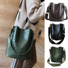 MoneRffi, большая емкость, Аллигатор, ведро, сумки для женщин, крокодиловый узор, сумка, повседневная, Крокодиловая Кожа, на плечо, сумки-мессенджеры, PU кошелек