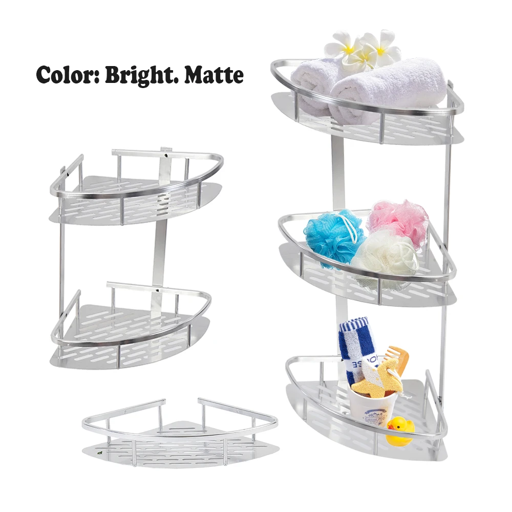 

Space Aluminum Bathroom Shelf Shower Shampoo Soap Cosmetic Shelves Bathroom Accessories Storage Organizer Rack Holder