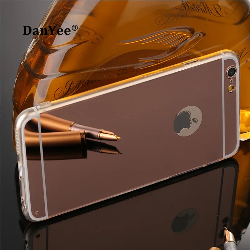 Силиконовый зеркальный чехол DanYee для iphone 7 6 6s мягкий прозрачный ТПУ