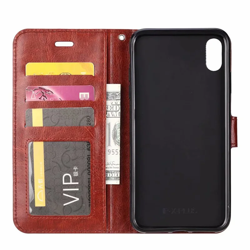 Роскошный чехол книжка из искусственной кожи с откидной крышкой для iPhone X XR XS MAX 8